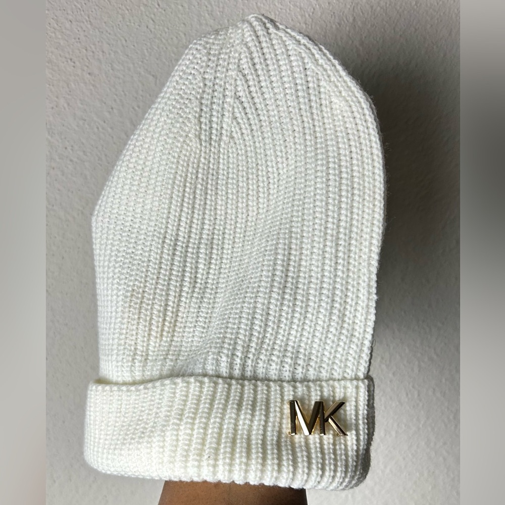 Michael Kors White Knit Beanie